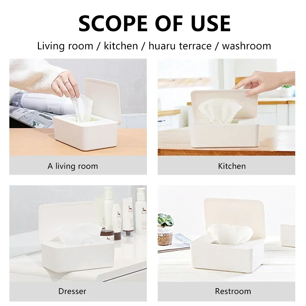 Tissue Box Dustproof Wet with Lid Baby Nappy Storage Holder