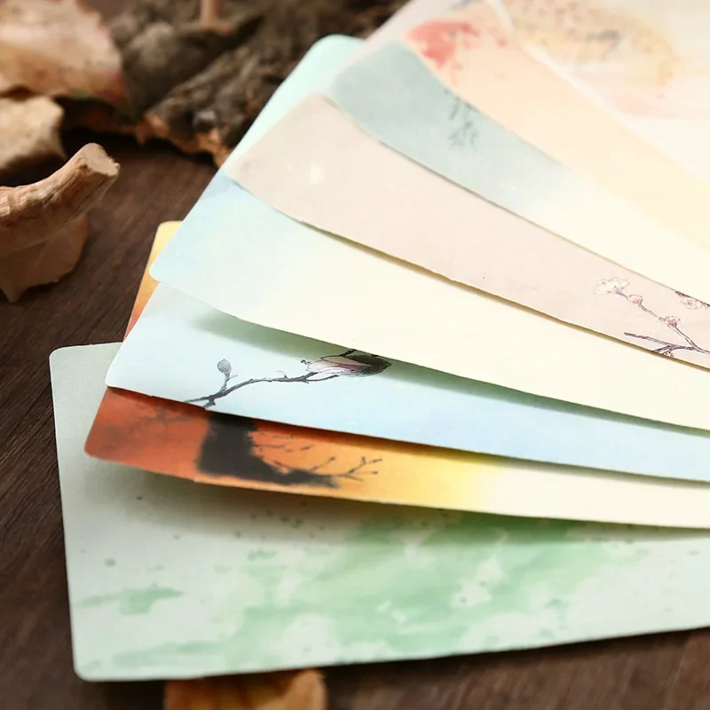 Vintage Lotus Flower Chinese Style Paper Envelopes Leaf Gift Cash Card Storage Envelopes 20pcs 21.5x11cm kraft paper envelopes mailing envelopes seed storage envelopes