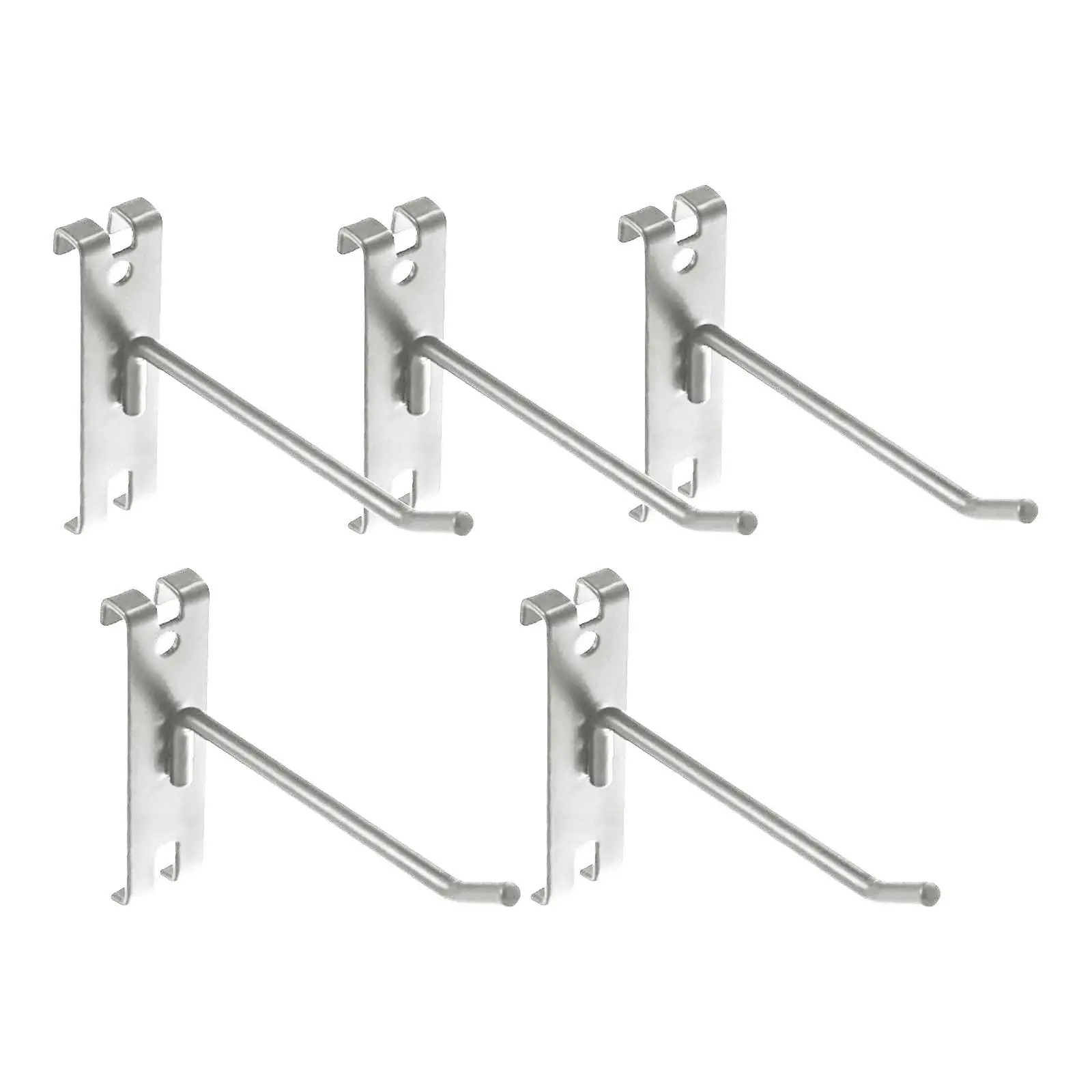 5 Pieces Wall Hooks Wall Grid Accessories Metal Multi Use Display Hooks for Grid Wall for Home Backyard Workplace , silver 25cm 4