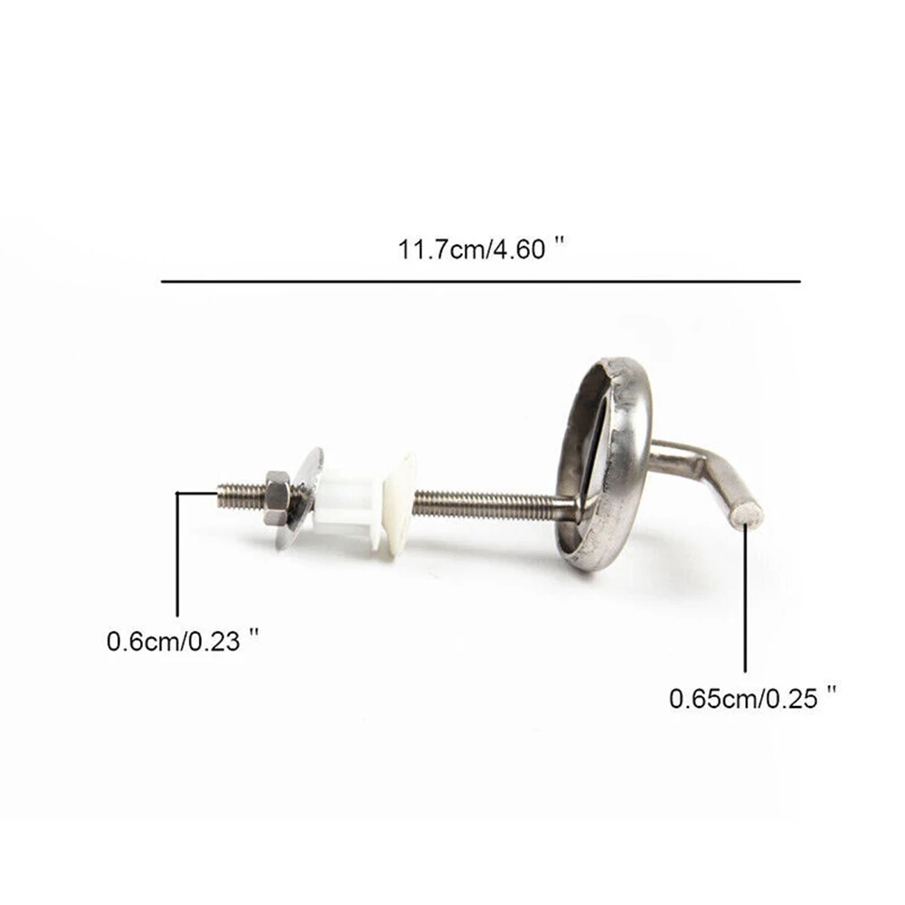Toilet Seat Accessories Toilet Hinge Replacement 2Pcs Toilet Seat Hinge No Noise Stainless Steel With Mounting Accessory