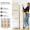 Partition Room Dividers, Folding Wood Privacy Screen with Three Display Shelves Suitable for Home Office, Study, Art Display - 6 3