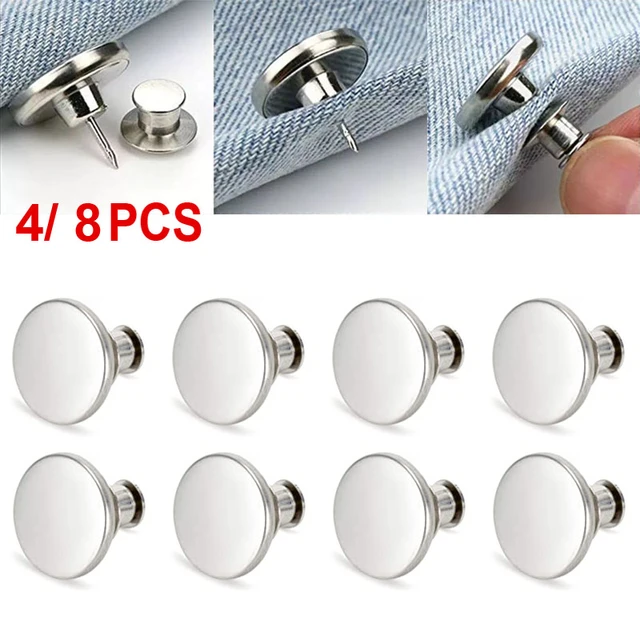 8 Sets Of Button Pin Jeans, Seamless Fit, Detachable Pants Button Pins,  Perfect Fit Instant Jeans Buttons - AliExpress