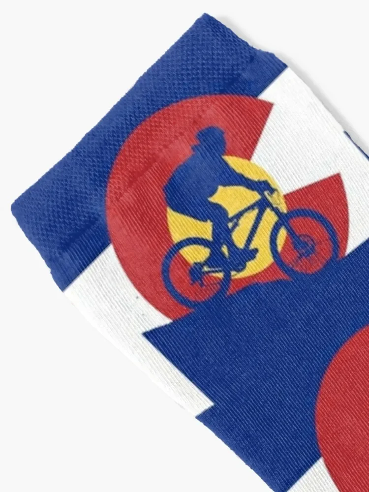 Mountain Biking-calcetines tรฉrmicos con bandera de Colorado para hombre y mujer, medias de marca de lujo, regalo de invierno