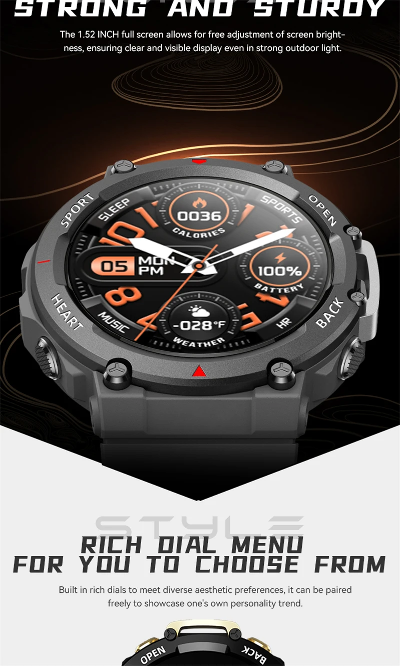 JS2 RUN Smart Watch Fitness Tracker description image 3