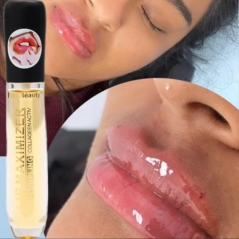5ml Instant Volumising Lips Plumper Repairing Reduce Lip Fine Lines Mask Long Lasting Moisturizer Care Lip Oil Sexy Plump Serum