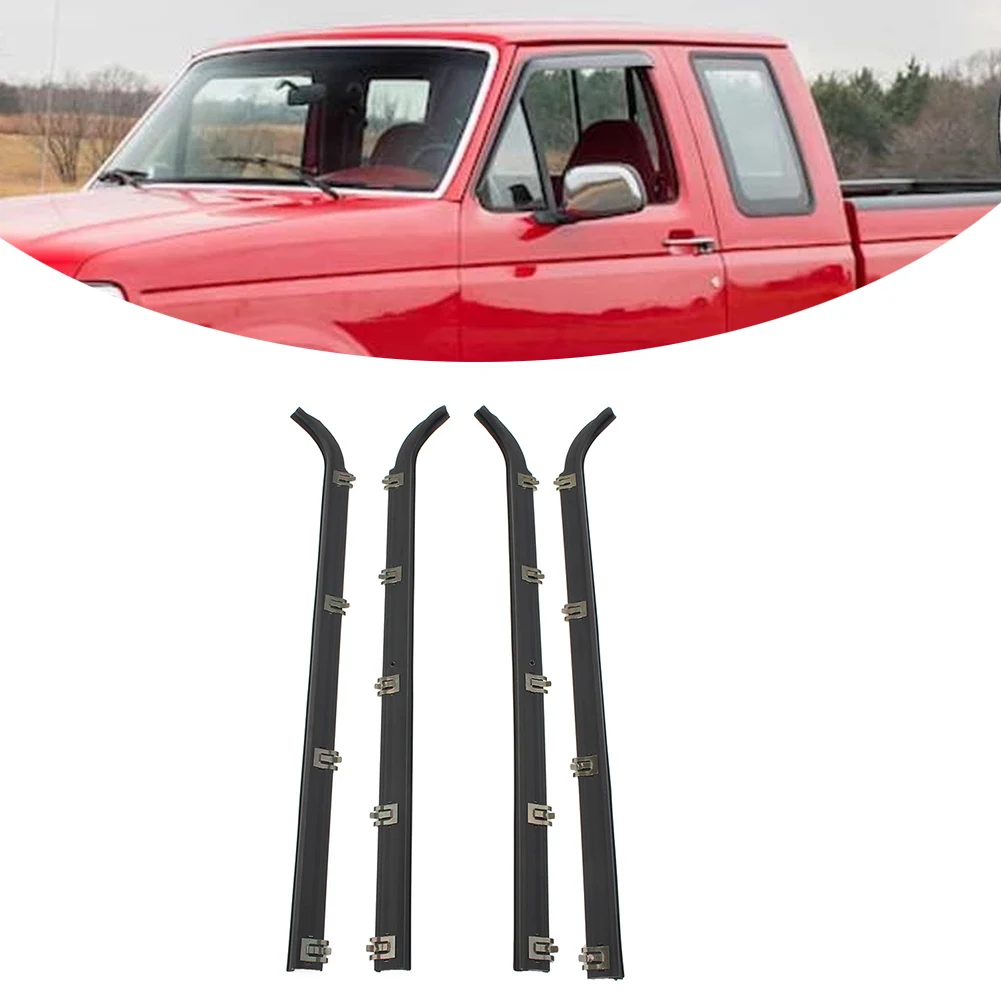 

4 Pcs Car Outer Window Sweep Trim Seals Car Weatherstrip For Ford Bronco F150 F250 F350 1987-1996