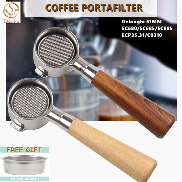 Portafiltro senza fondo per caffè 51mm per Delonghi EC680 EC685 cestello  filtro di ricambio accessorio per macchina per caffè Espresso strumenti per  Barista - AliExpress