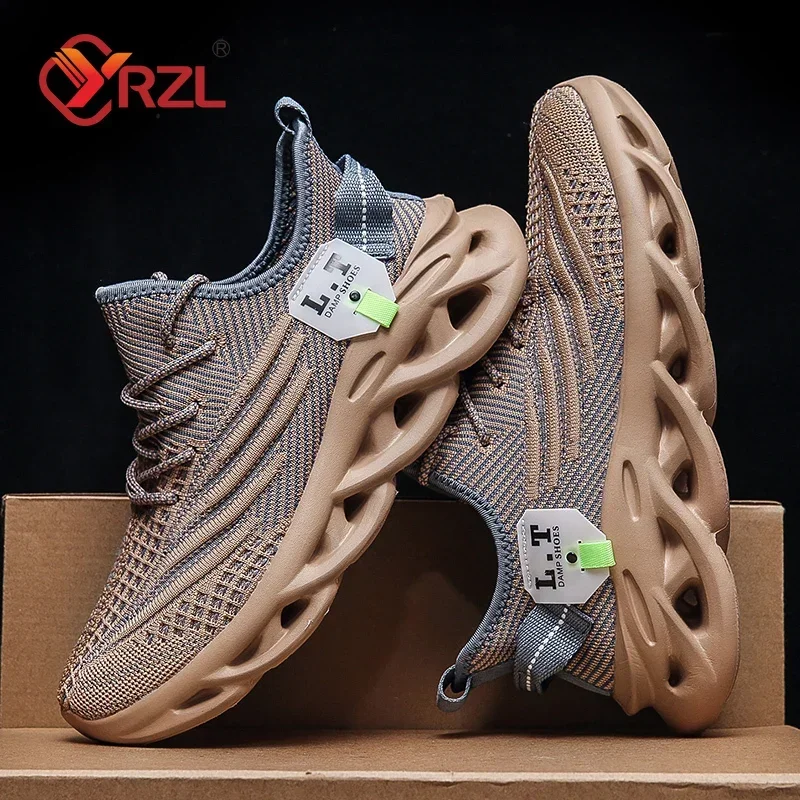 YRZL Mens Sport Shoes Breathable Lightweight Sneakers Outdoor Mesh Black Running Shoes Athletic Jogging Tenis Walking Shoes Man 2
