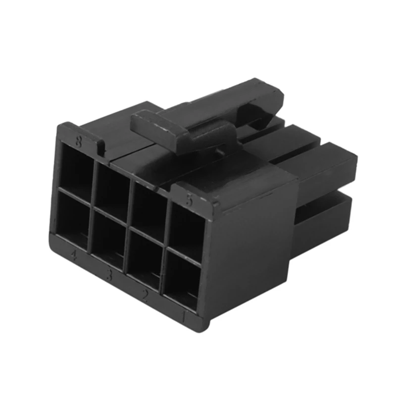 PC 컴퓨터용 ATX CPU 전원 커넥터 플라스틱 쉘 하우징, 블랙 8P 8 핀 수, 4.2mm, 100 개