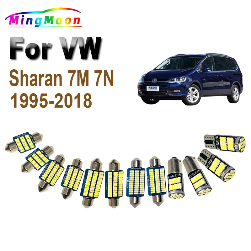 

Автомобильные лампы для Volkswagen VW Sharan, 7M, 7N, 1995-2016, 2017 дюйма, 2018 дюйма, внутренняя карта, купол для чтения двери багажника, Перчаточная коробка, Семейный комплект