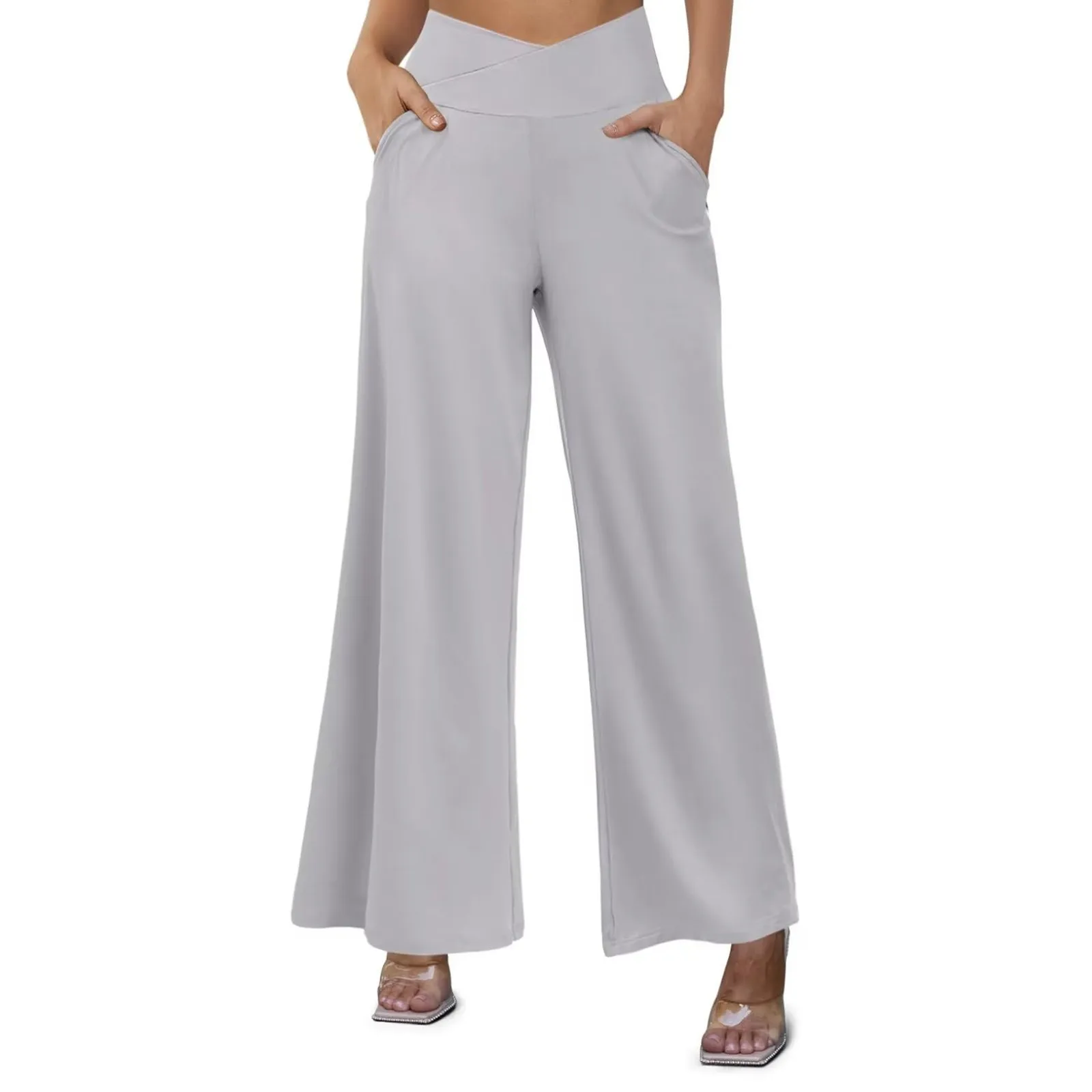 

2024 New Women's High Waisted Wide Leg Sweatpants Casual Yoga Jogger Pants брюки женские pantalones de mujer calça feminina