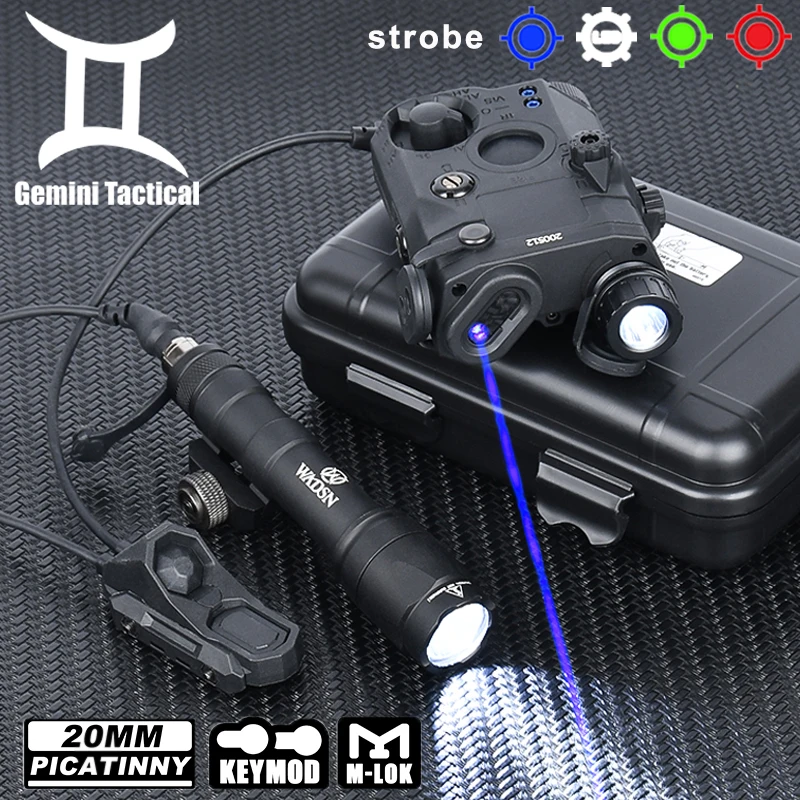 

Tactical PEQ15 Indicator Set LA-5B PEQ Red Blue Green Dot Laser Hunting Wadsn M600C Flashlight With UNAxon Button Switch NO IR