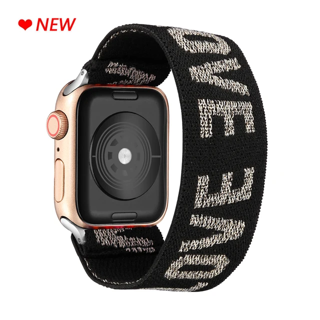 Elastic Scrunchie Strap Band for Apple Watch 7 5 6 4 8mm 40mm 42mm 44mm Women Bracelet for iwatch series 7 6 se 5 4 45mm 41mm love