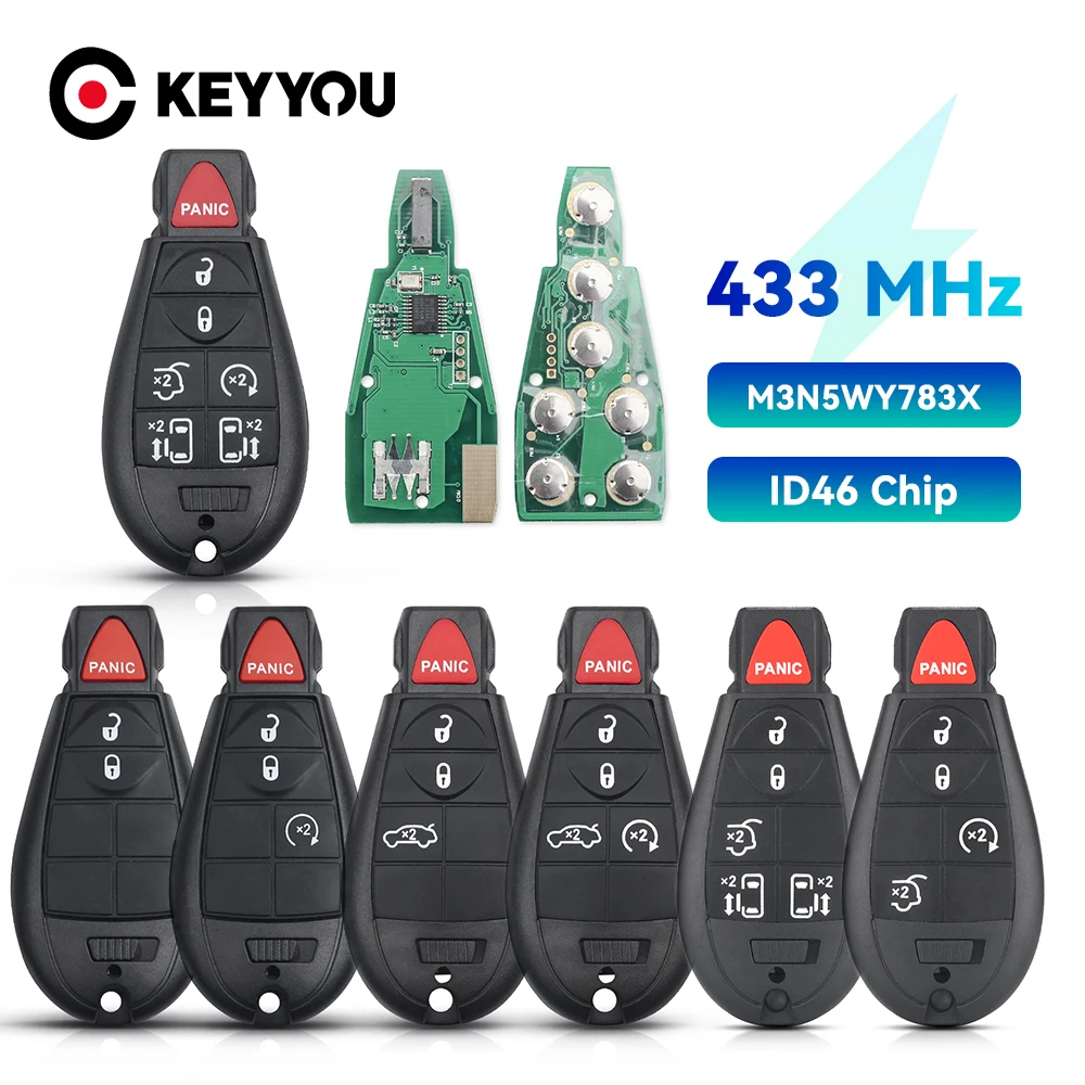 Keyyou 433Mhz 7941 Remote Car Key Muslimah Per Chrysler Town & Country Jeep Grand Cherokee Dodge Caravan Journey Iyz-C01C