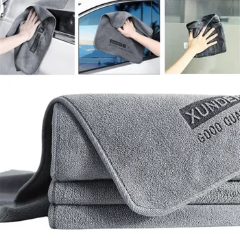 ไมโครไฟเบอร์ผ้าเช็ดตัวล้างรถนุ่มแห้ง Auto Body ผ้าขนหนู Double Layer Plush Thicken Rags ดูดซับ Care ทําความสะอาดผ้าขัด 1