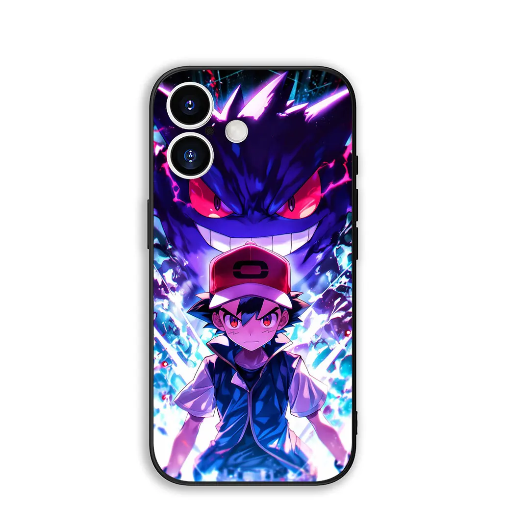 Soft Cover Phone Case with P-Pikachus and Gengar Design