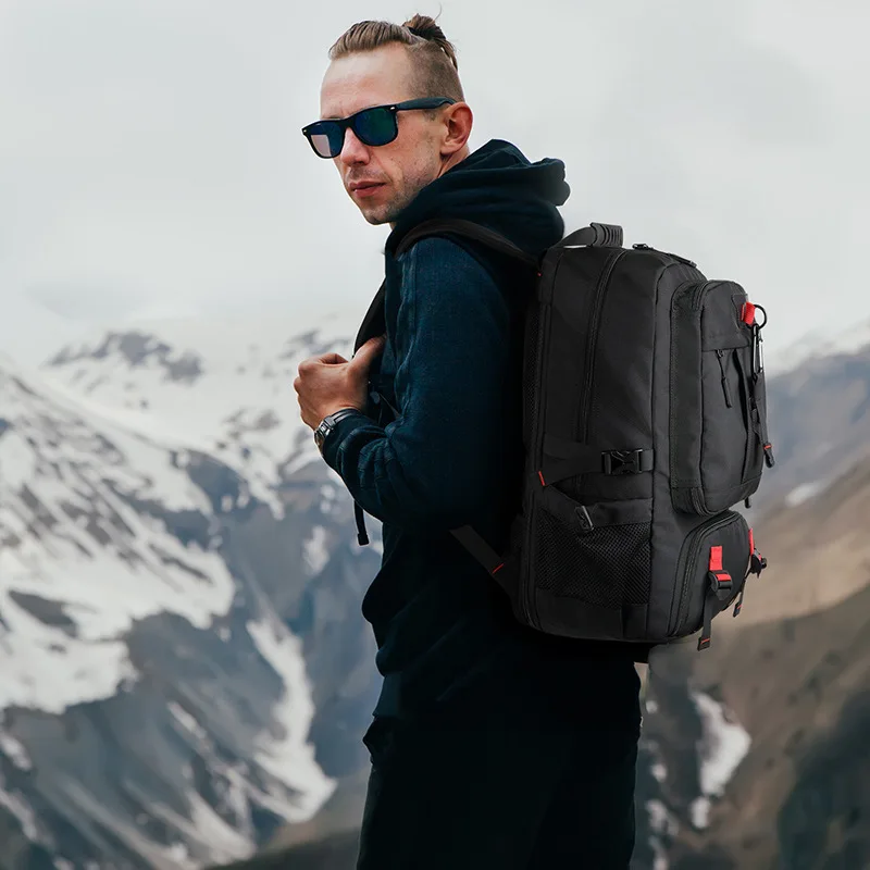 Men's Traveling Backpack 50-80L Large Capacity Business Backpack For Men 17 Inch Laptop Bags Fashion Oxford With Shoe Backpack