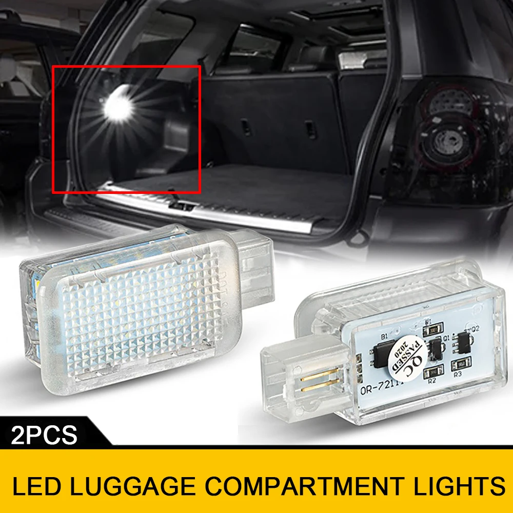 

2Pcs LED Interior Luggage Compartments Lights For Land Rover Defender L663 Range Rover Sport L494 L405 Car Footwell Lamp White