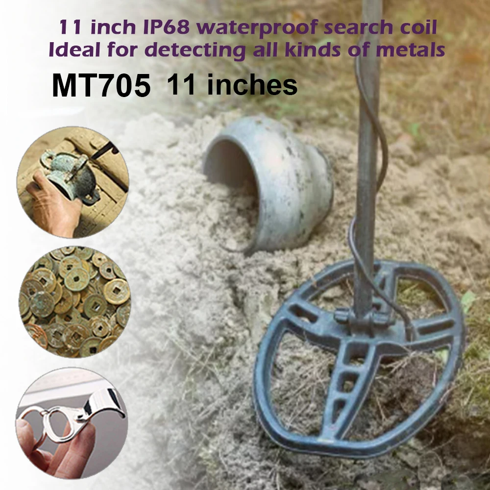 Metal Detector Search Coil Detecting Coils for MT705 IP68 Waterproof Search Coil 18.75 KHZ Frequency Metal Detector Accessories