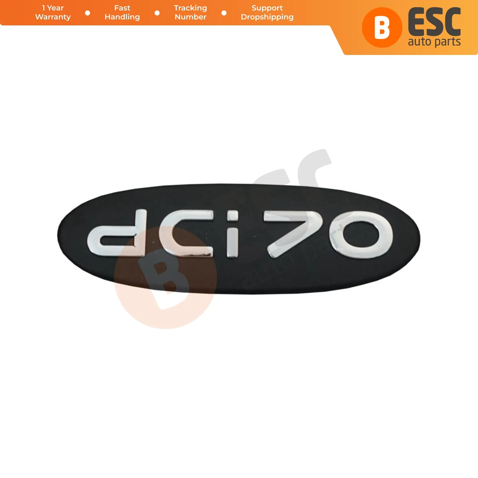 

ESC Auto Parts ESP568 Black dci 70 Badge Monogram Emblem for Renault Kangoo 1998-2007 8200120852 Fast Shipment Ship From Turkey