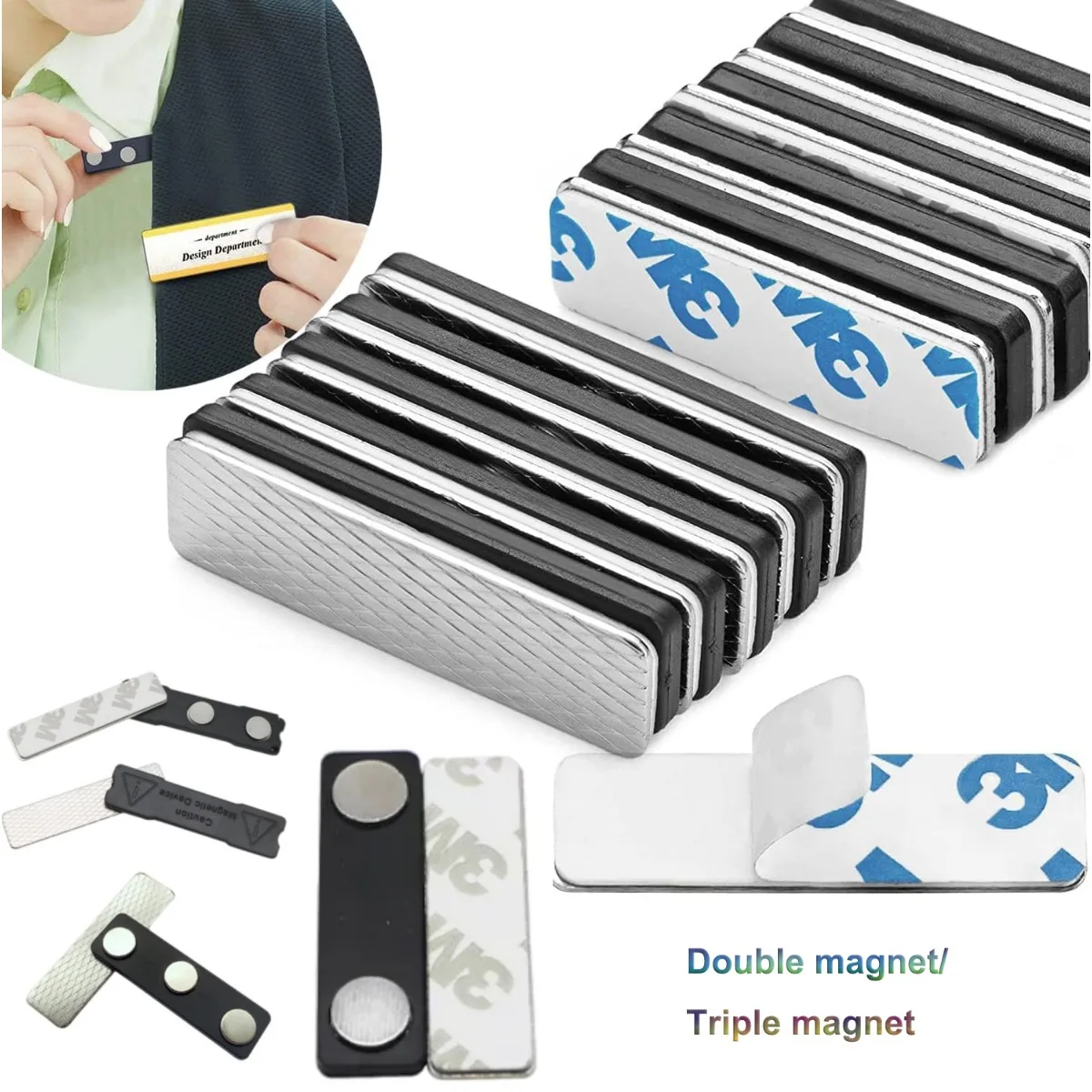 

Magnetic Name Tag Holders with Strong Magnets for Securely Attaching ID Badges Name Tags and Accessories - 100 Pack