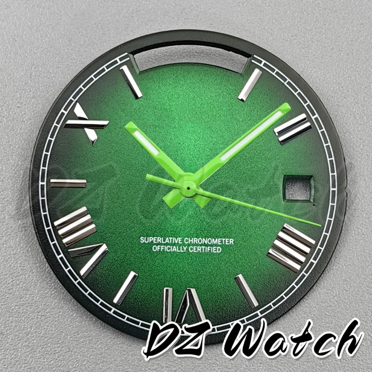 Sunberts 29MM Roman Edge Watch Dial with Dual Date Calendar and Hands for Automatic Movement Watches