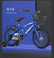 Modèle de bouilloire pour enfants bleu océan, vélo à pédales de 14 pouces, 16 pouces et 18 pouces pour garçons et filles de 3 à 6 ans et 9 ans 4