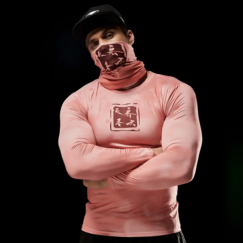 Hochwertiges Kompressions-T-Shirt aus Polyester für Herren, langärmelig, Sportbekleidung für Fitnessstudio