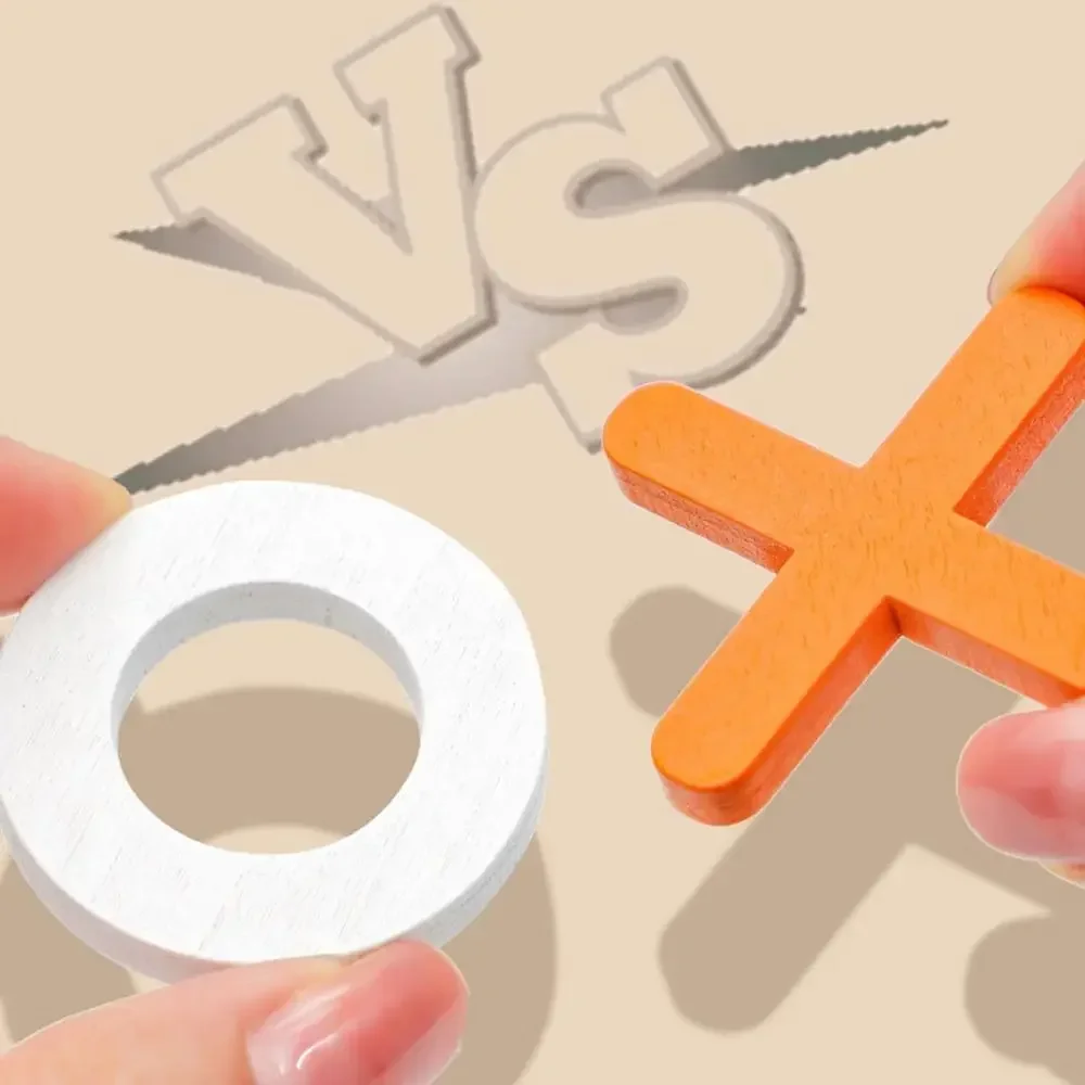 1PC Wooden Board Game Tic Tac Toe 9"x9" Table Toy for Kids Gifts Family Games Desk Decoration Board Game