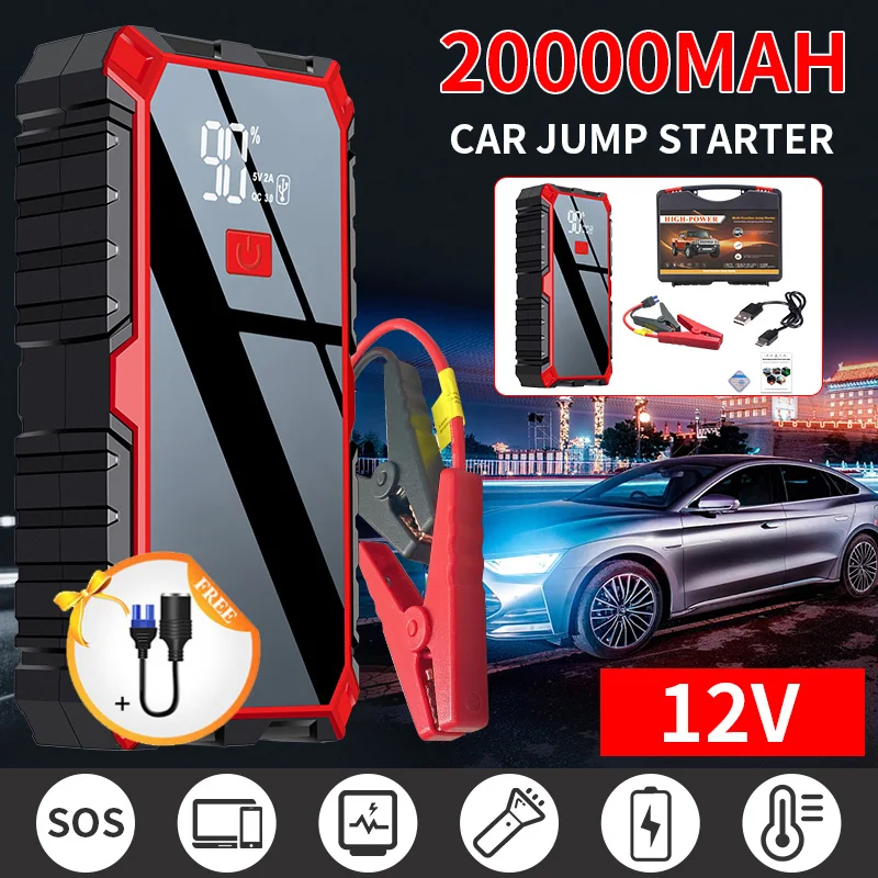 

20000mah Car Jump Starter Portable Emergency Starting Device Petrol Diesel 1000A Car Charger Battery Booster Articles For Cars