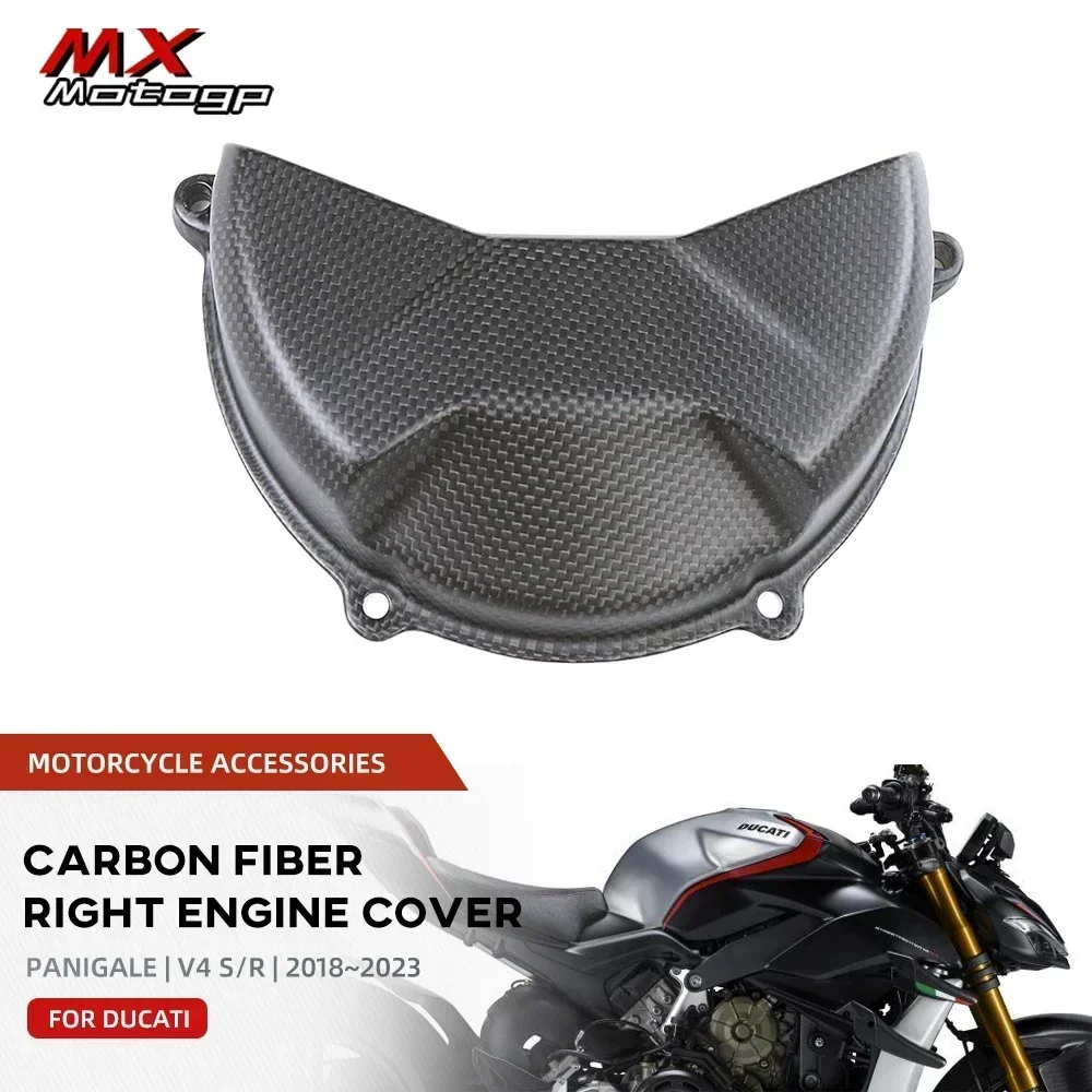 

For DUCATI Panigale V4 V4S V4R V4/S 2018-2023 Motorcycle Right Engine Clutch Cover Protection Carbon Fiber Accessories