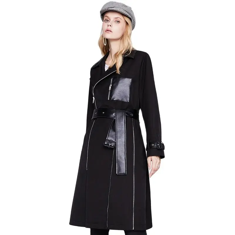 

Windbreaker Women's Design Sense Spring And Autumn New Elegant Show Temperament Khaki Casual Windbreaker Long-sleeved Loose Coat