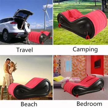 Inflatable Sex Sofa Erotic Chair Sexules Pose Furniture Adult Games Outdoor Foldable Bed Sex Toys for Couples Two With Handcuffs 6