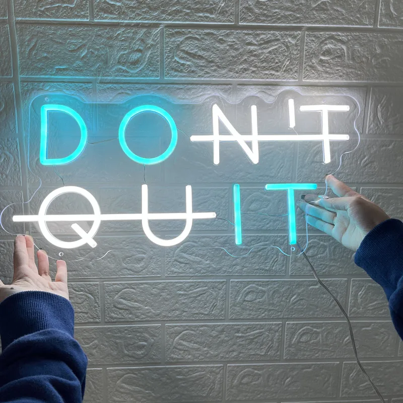 

5V USB Neon Sign DON'T QUIT DO IT Neon Led Signs for Game Room Bedroom Decor Wall Art Motivate Neon Light Gym Classroom Decor