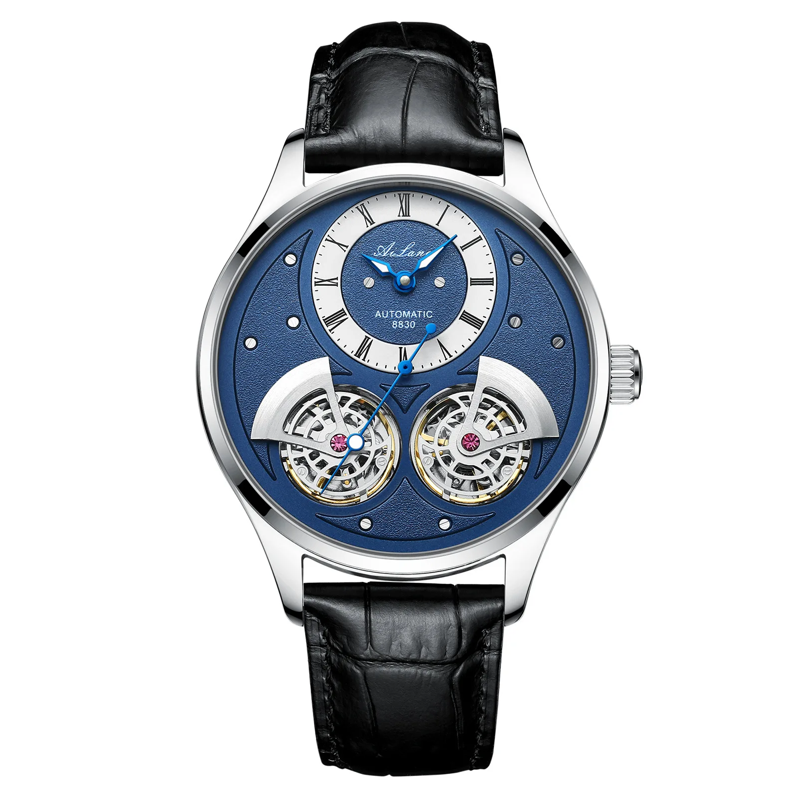 AILANG 2023 New Classic Double Tourbillon Automatic Watch For Men Leather Luminous Hands Mechanical Watches Mens Reloj Hombre_voghion.com