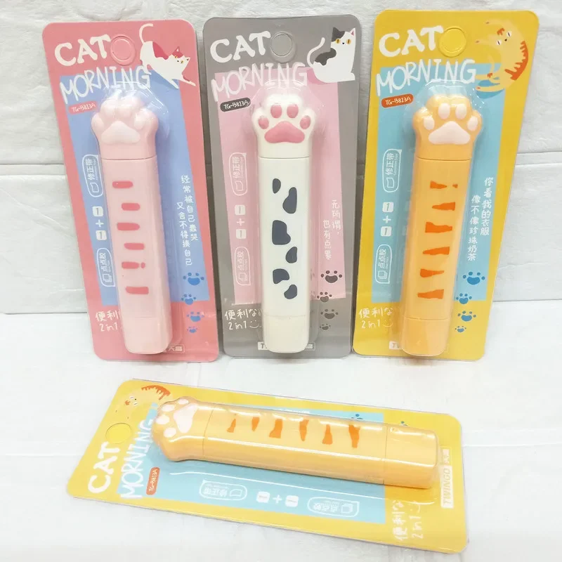 귀여운 긴 고양이 발 교정 테이프 지우개, 젤 펜, 학교 및 사무실 용품, 문구 용품, 5m * 5mm