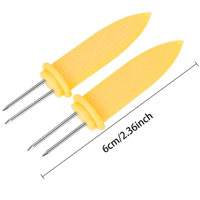 10Db Kukoricatartó - Kukorica A Macskák Nyársain, Rozsdamentes Acél Villák Prong Nyársok Konyha Szerszám Bbq Iker Sweetcornhoz - Image 2