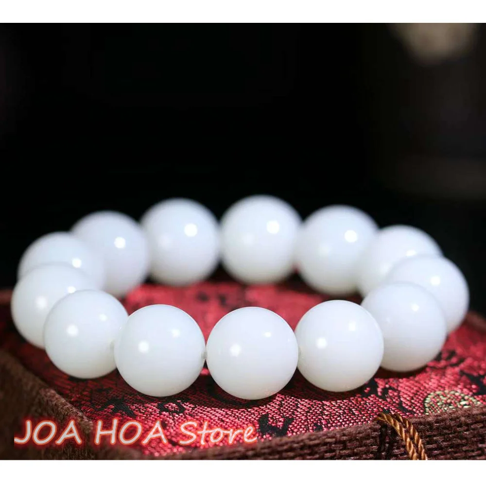HighQualityHetianJadeSuetWhiteJadpesHandcarvingRoundBeads