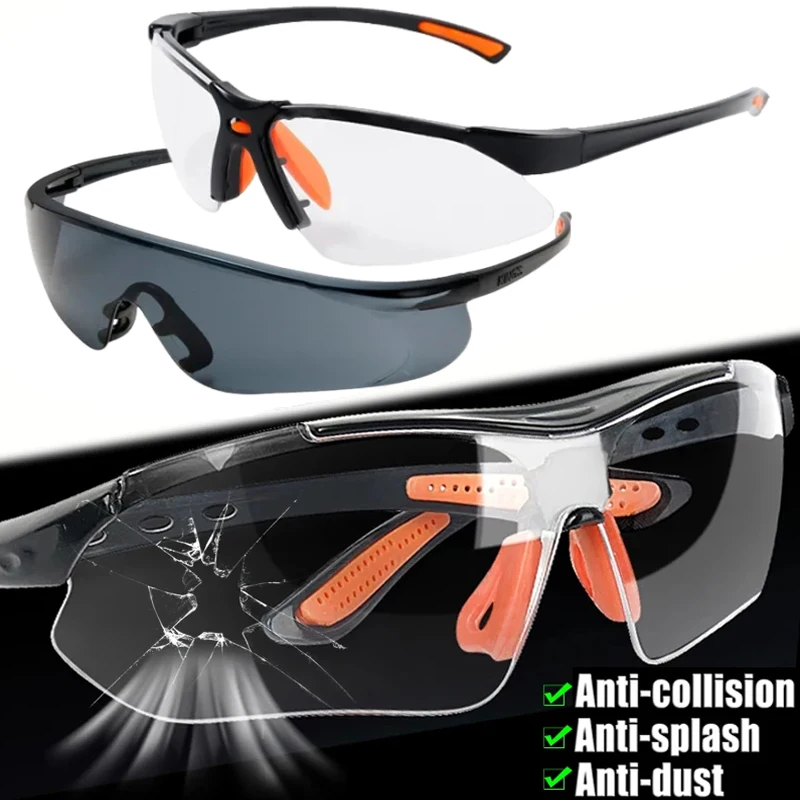 2Pcs Safety Bicycle Glasses Transparent Protective Goggles for Cycling Work Protection Security Spectacles Bike Glasses Welder 2pcs tpu transparent glasses protective flanking lens glasses side shields slip on clear side shields eye protection