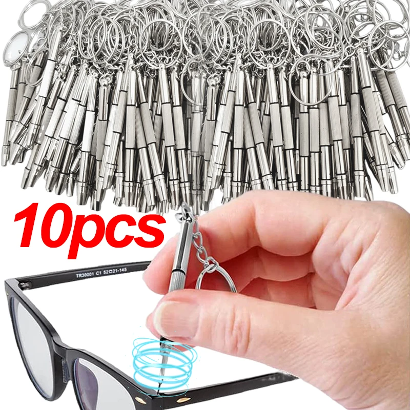 1/10pcs Glasses Screwdriver Repair Portable 3 in 1 Multi-functional Glasses Leg Small Screwdriver Glasses Watch Repair Tools