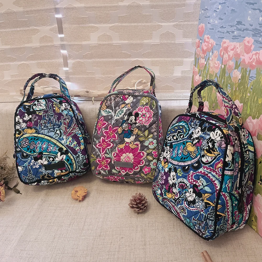 VB New Pattern Pure Cotton Lunch Bag Inner Waterproof Travel Picnic Bag Printed Lightweight Student Meal
