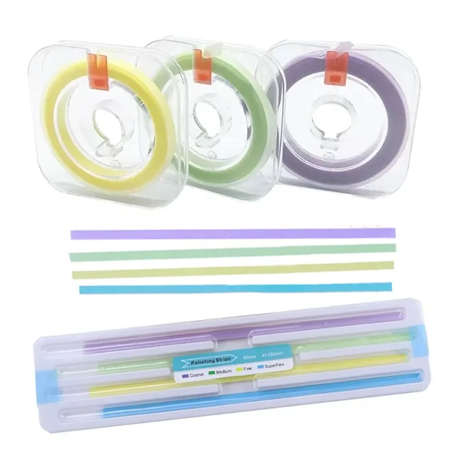 10-50µm Disposable Dental Abrasive Polishing Strips Roll 4mm*6m Teeth Whitening Shaping Grinding Metal Resin Strip Holder Tools 1