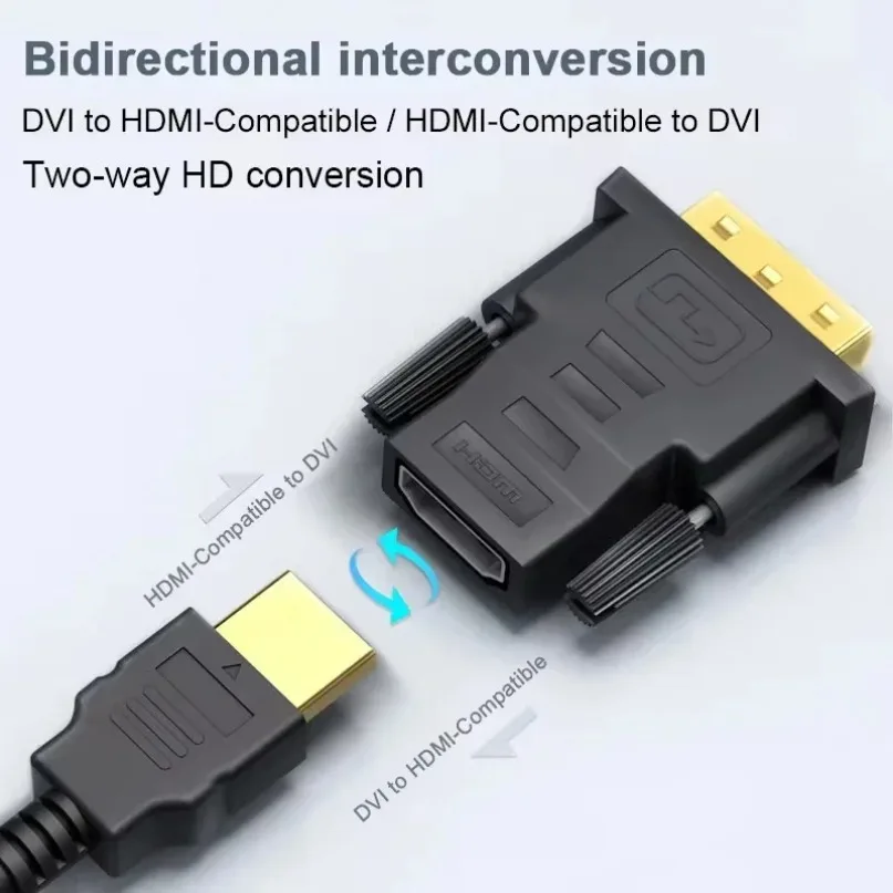 HDMI to DVI Converter HDMI-compatible To DVI Conversion Cable Head Notebook Set-top for Box PS4 External TV HD Converter for PC Latop To TV Monitor