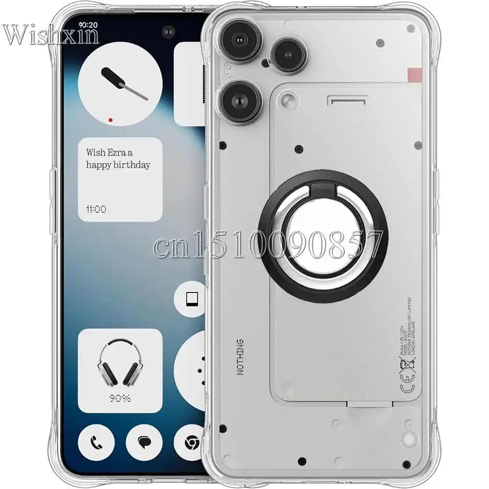 Ring Holder Reinforced Corners Soft TPU Camera Protection Phone Case Cover