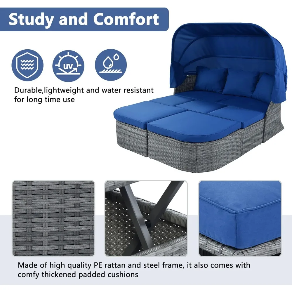 Wicker Patio Furniture Set Daybed 5