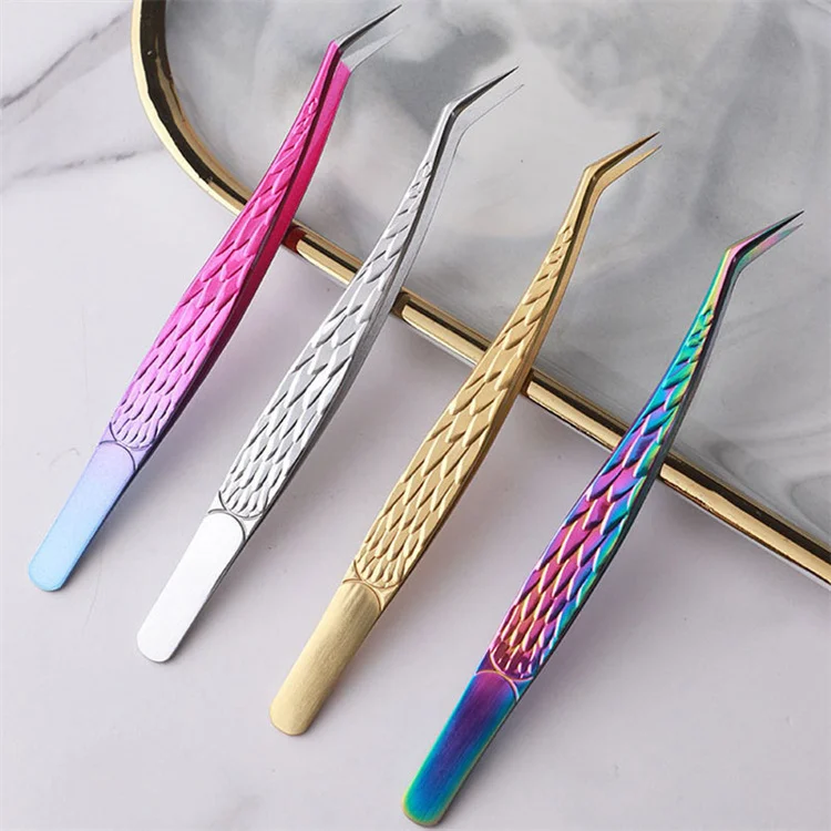 6PCS Falsche Wimpern Pinzette Set Für Wimpern Extensions Clip Boot Volumen Isolation Präzise Augenbraue Nail art Zange Make-Up Tools kit – Detail 4