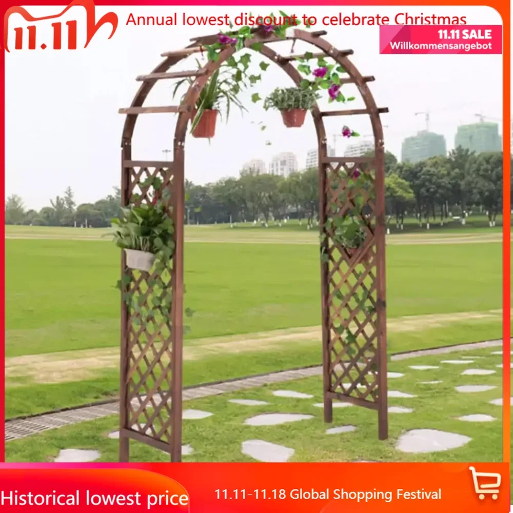 Wooden Garden Arbor,Garden Arch Trellis for Climbing Plants,Arch Backdrop Stand for Ceremony,Outdoor Wedding Arches Patio Trelli