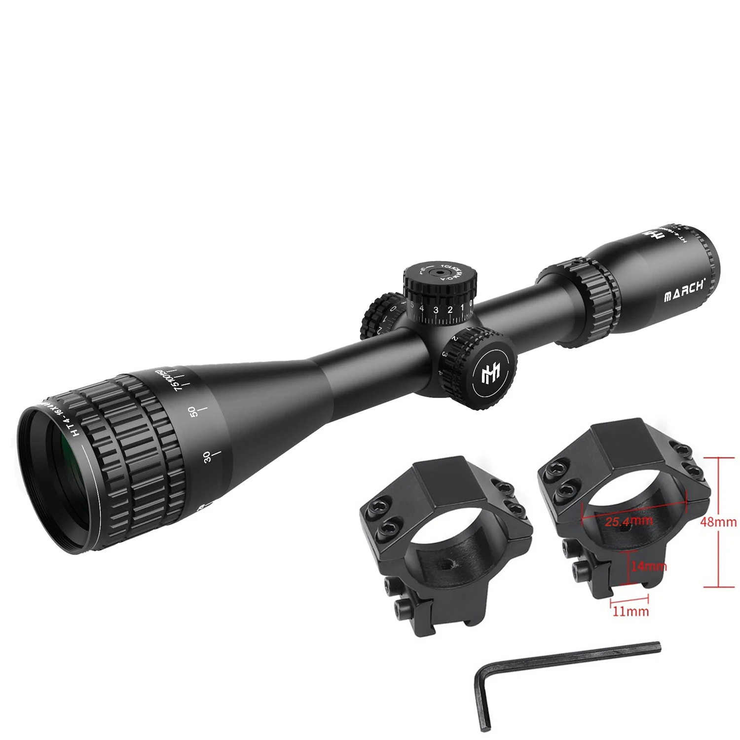 March HT4-16X44AOE Tactical Riflescope Spotting Rifle Scope