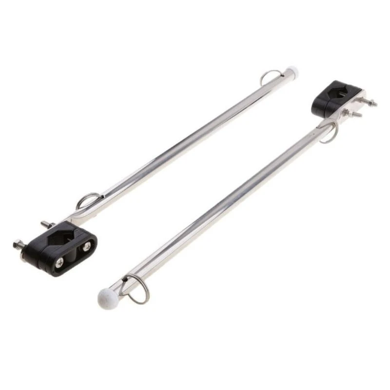 Stainless Steel Rails Mounted Strong Poles Base Bright Polished Attractive Staff for Marine Boat Yacht Pontoon