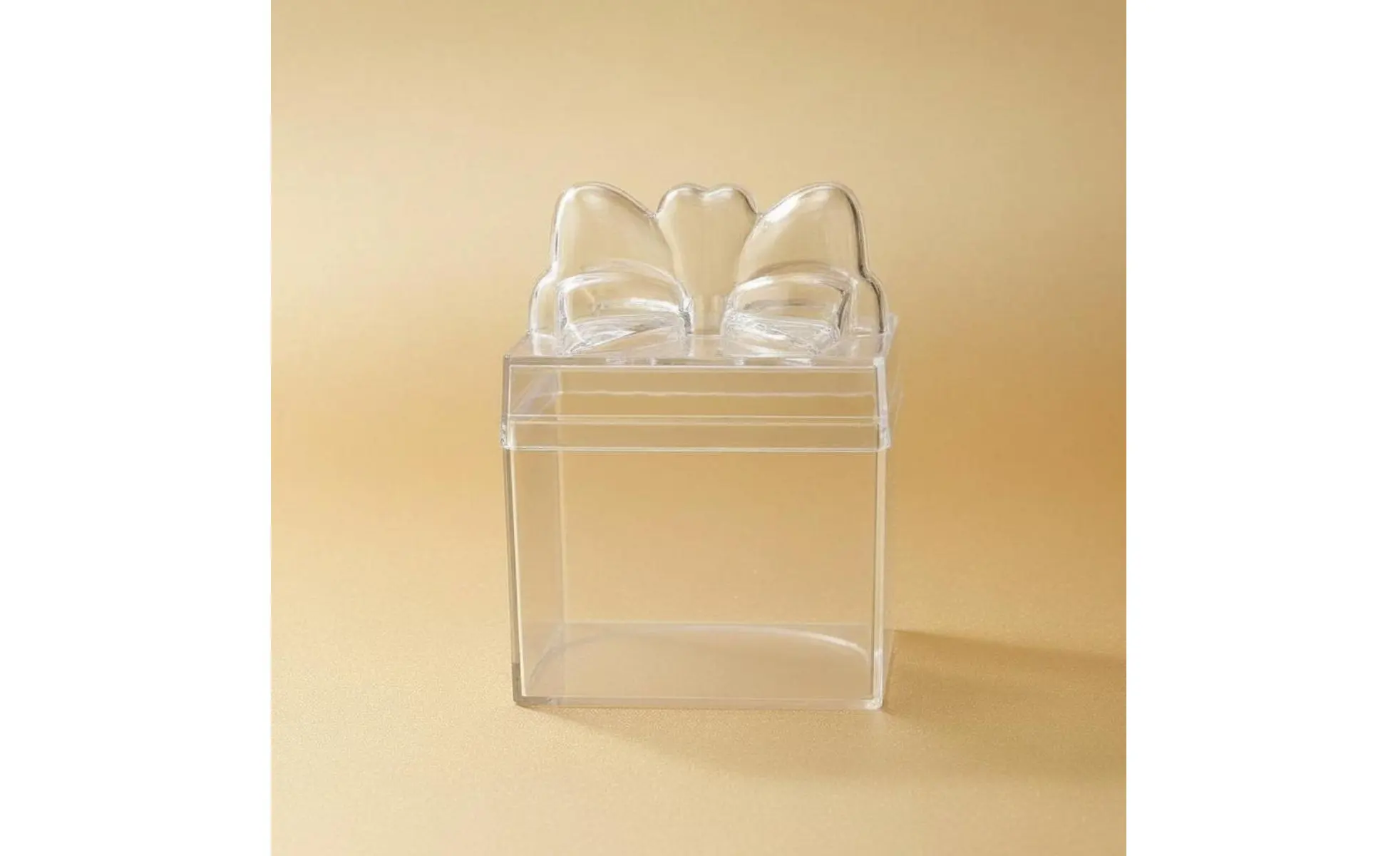 Clear Plastic Candy Box with Ribbon Multipurpose Transparent Candy Box Mini Cube Container Food Grade Small Item Storage
